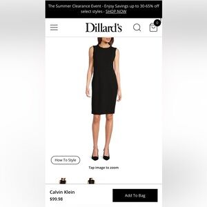 Calvin Klein Black Sleeveless Dress